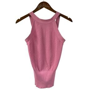Cache Pink Tank Top Knit Sleeveless Top Small Vintage Bubblegum